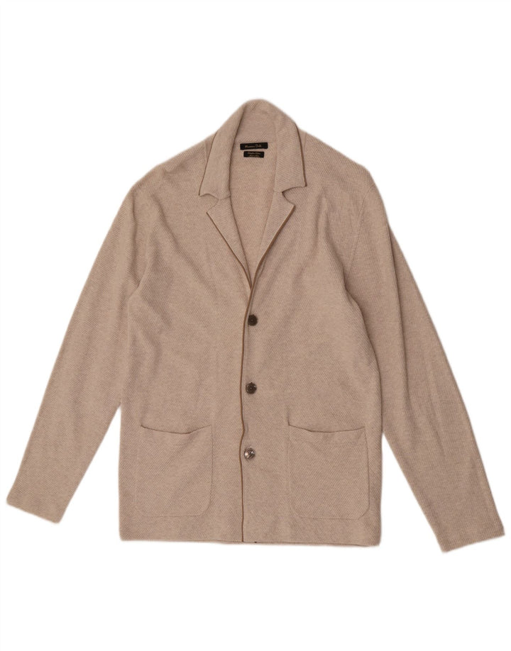 Massimo Dutti Pull Cardigan Homme Beige Moyen Coton