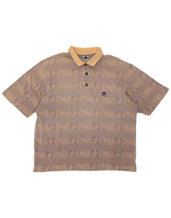 Ellesse Polo à manches courtes pour homme, coupe régulière, IT 54 XL, gris rayé