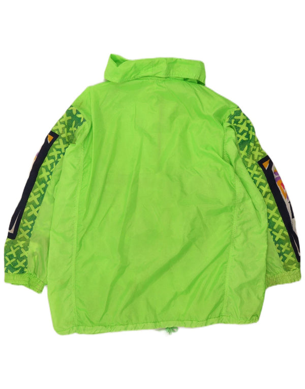 vintage Mens Anorak Rain Jacket UK 40 Grand Polyester Géométrique Vert