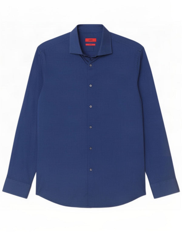 Hugo Boss Chemise coupe slim pour homme Taille 42 16 1/2 Large Bleu Coton