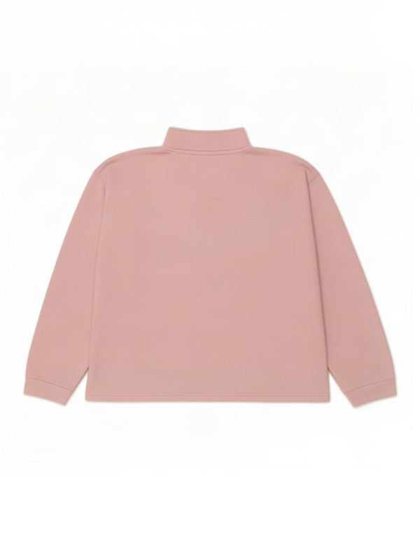 Crew Clothing Sweat-shirt surdimensionné à col zippé pour femme UK 10 Petit Rose
