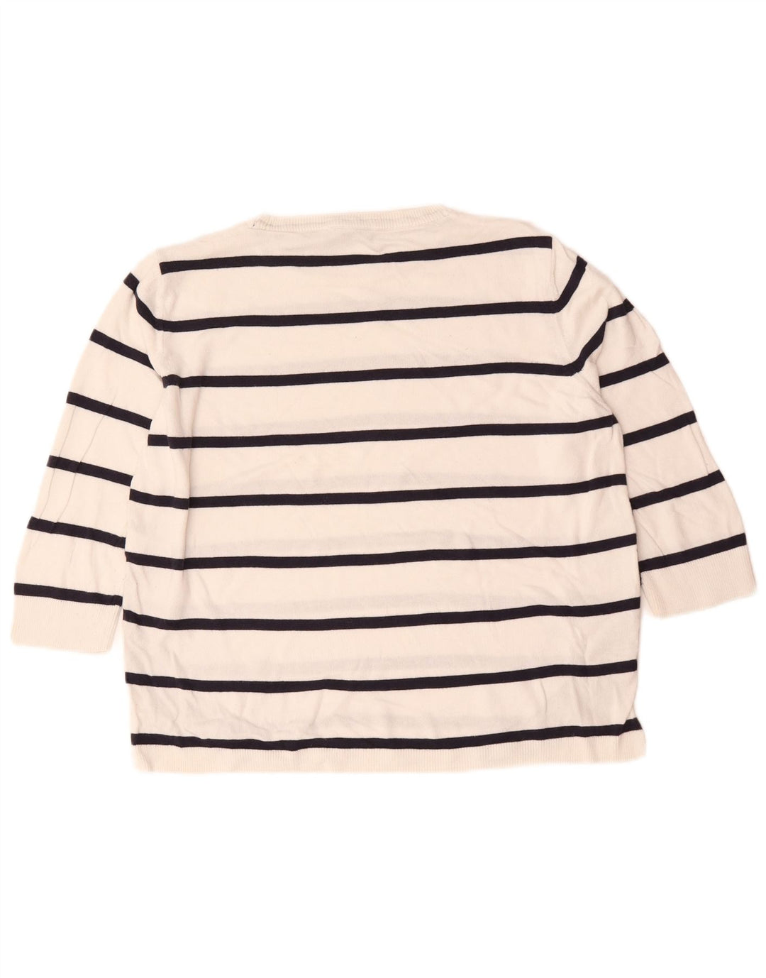 Marks & Spencer Pull ras du cou pour femme UK 14 Medium Blanc rayé