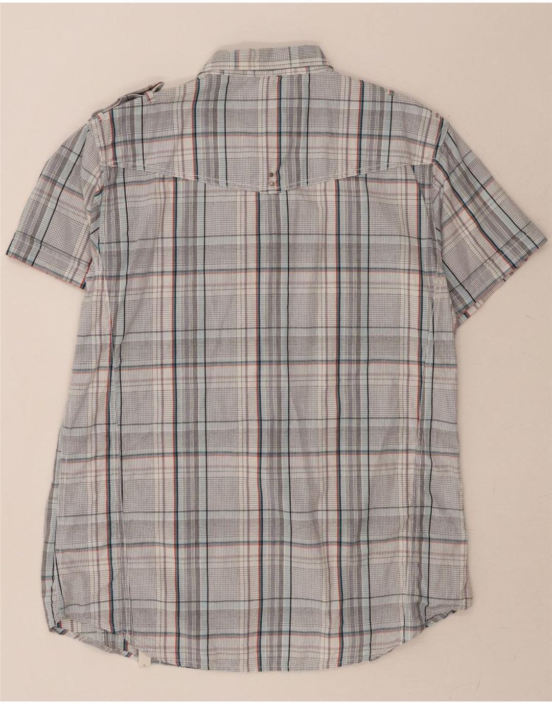WRANGLER Mens Short Sleeve Shirt 2XL Grey Check Cotton Vintage Wrangler and Second-Hand Wrangler from Messina Hembry 