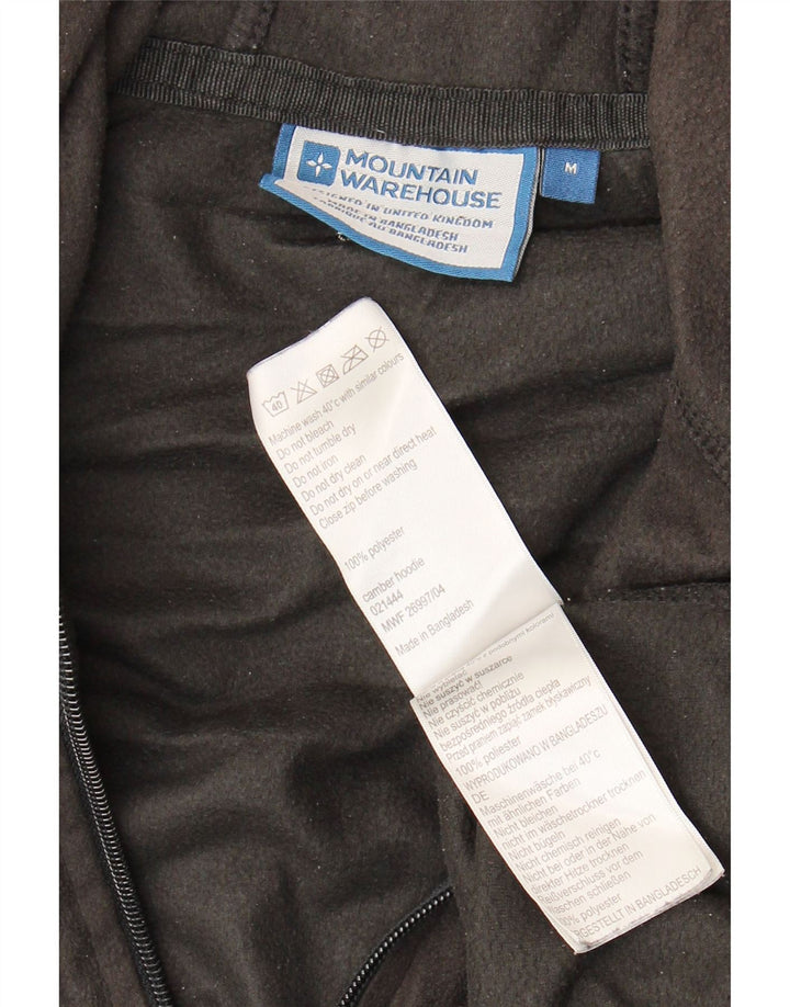 MOUNTAIN WAREHOUSE Mens Hooded Fleece Jacket UK 38 Medium Black Polyester