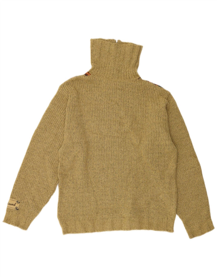 Foxhound Pull col zippé pour homme en laine rayée kaki moyen