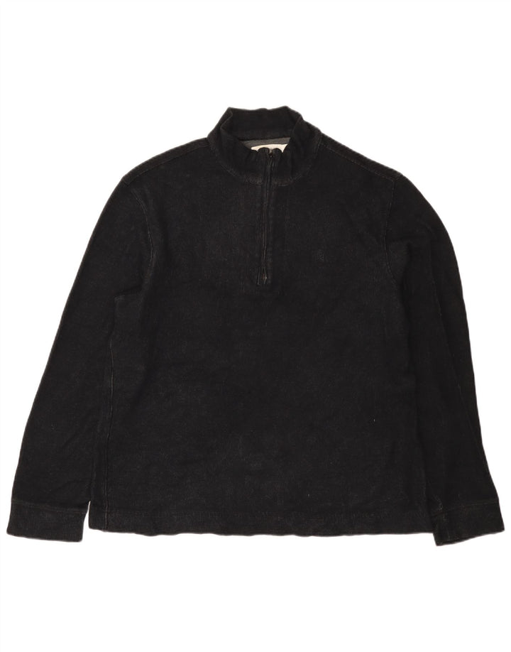 Calvin Klein Pull à col zippé pour homme en coton noir moyen