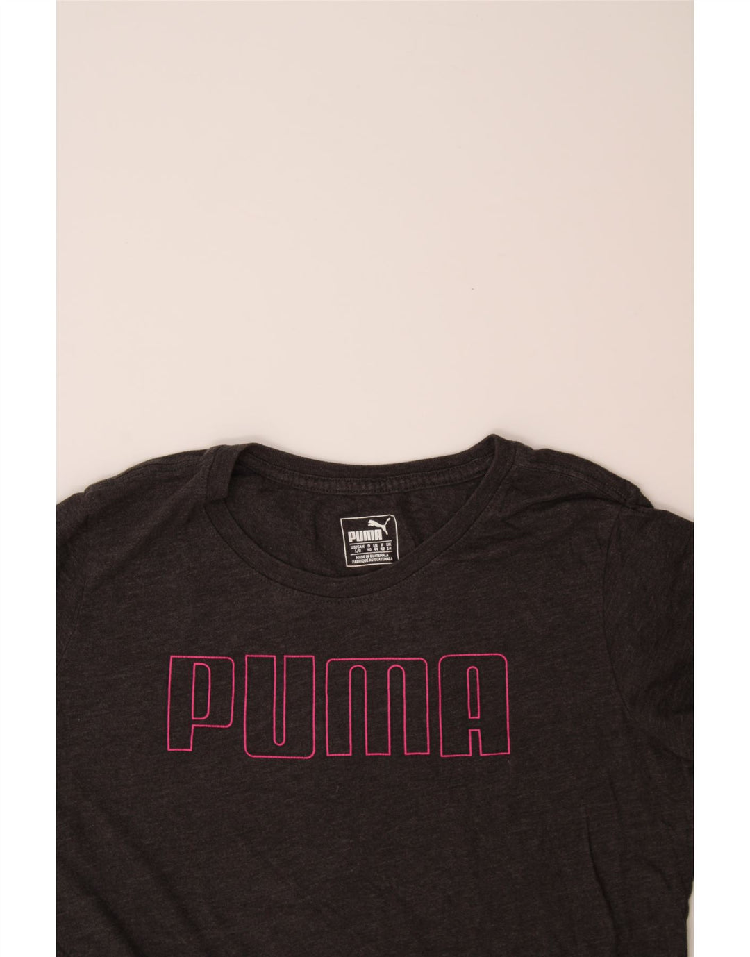 PUMA Womens Graphic T-Shirt Top UK 14 Large Grey Vintage Puma and Second-Hand Puma from Messina Hembry 