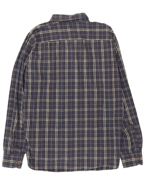 Benetton Chemise Homme 2XL Bleu Marine Carreaux Coton