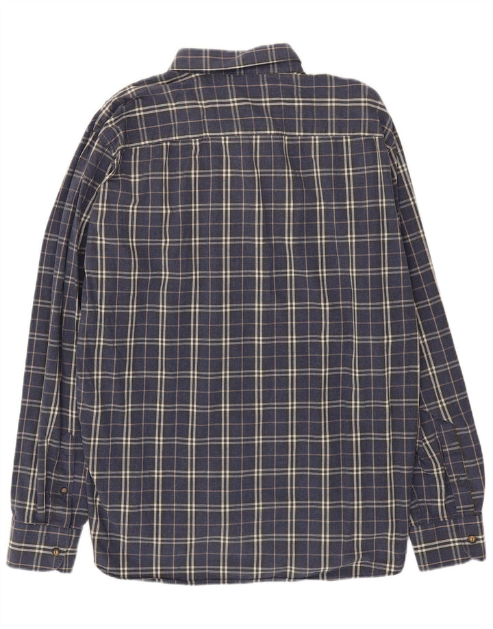Benetton Chemise Homme 2XL Bleu Marine Carreaux Coton