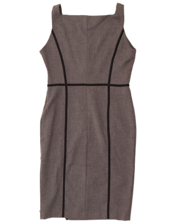 Zara Robe fourreau sans manches pour femme UK 44 Large Gris Polyester