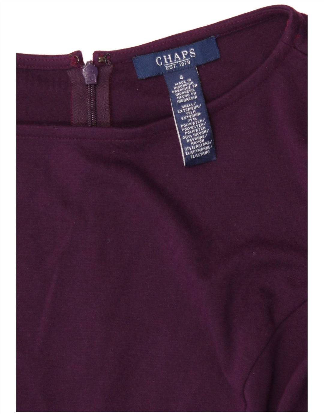 Chaps Robe fourreau à manches 3/4 pour femme US 4 Small Violet Polyester