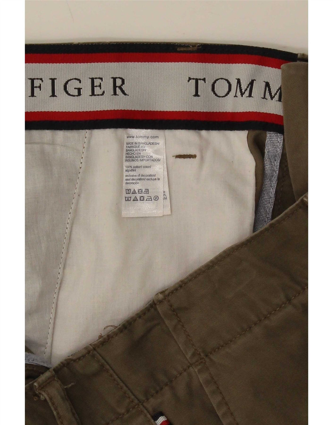 Tommy Hilfiger Short cargo pour homme W36 Large Kaki Coton