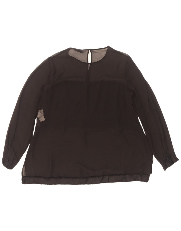 Zara Chemisier à manches longues pour femme UK 10 Petit Noir Polyester