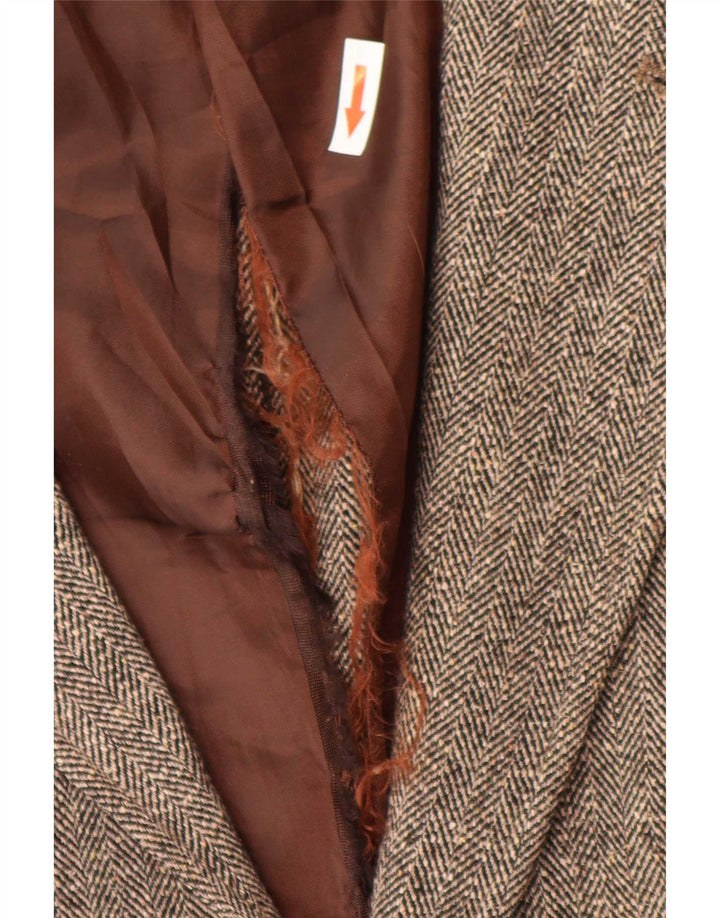 Gap Veste Blazer 2 Boutons Homme UK 36 Petit Marron Chevrons Polyamide