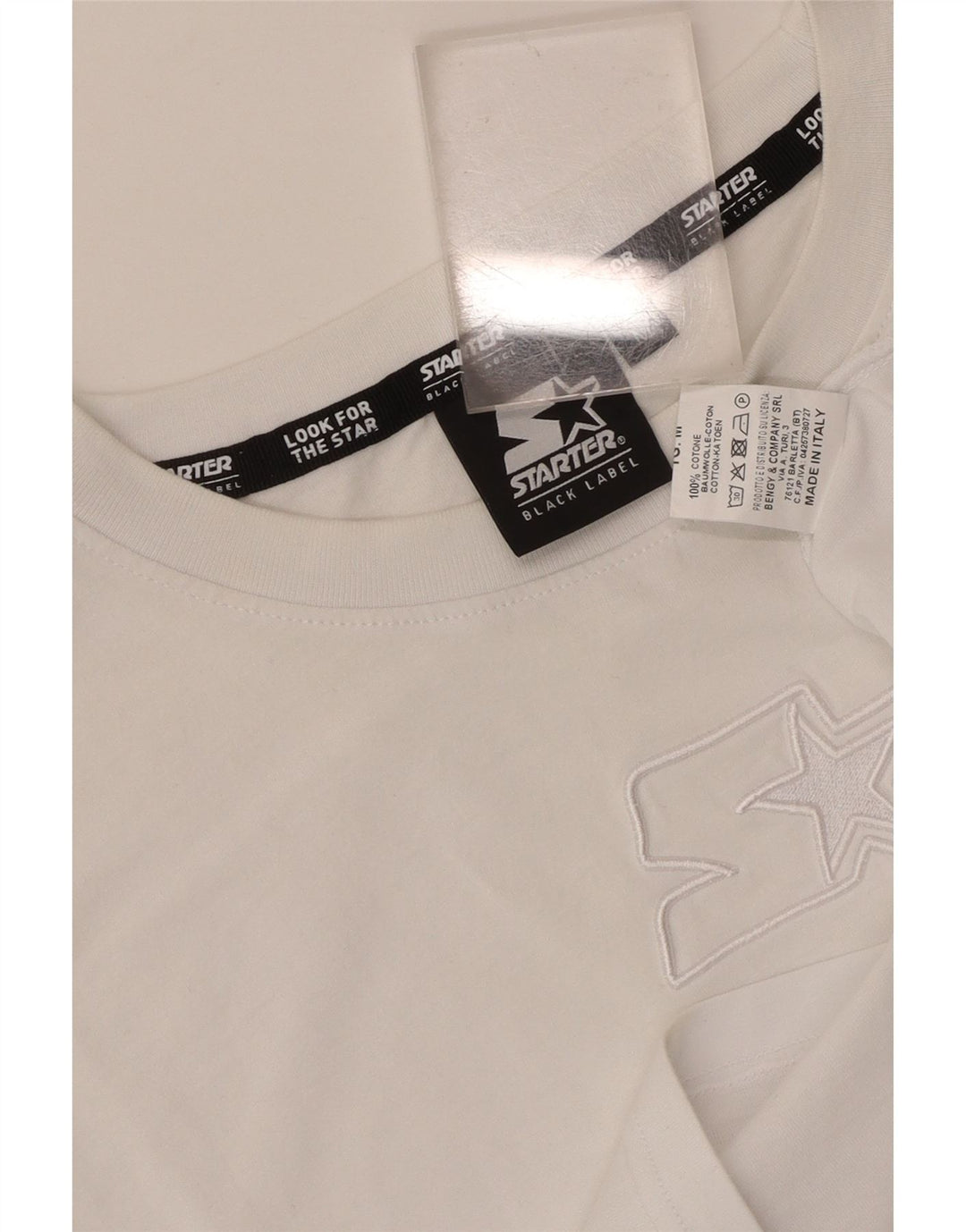 Starter T-shirt graphique pour femme UK 14 en coton blanc moyen