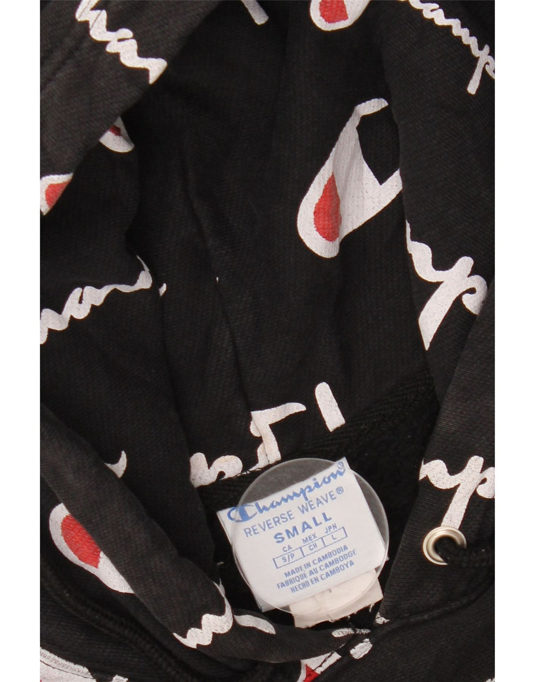 CHAMPION Pull à Capuche Graphique Reverse Weave Homme Petit Noir Coton