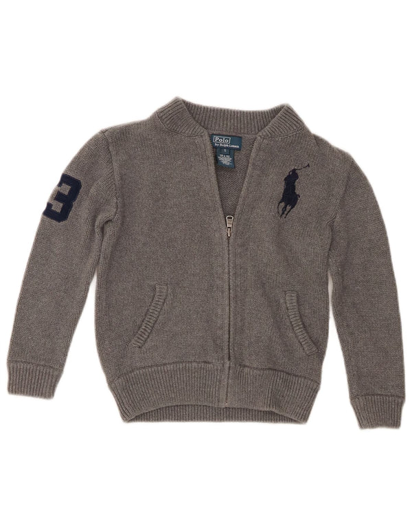 Ralph Lauren Pull cardigan graphique pour garçon 4-5 ans Petit gris coton