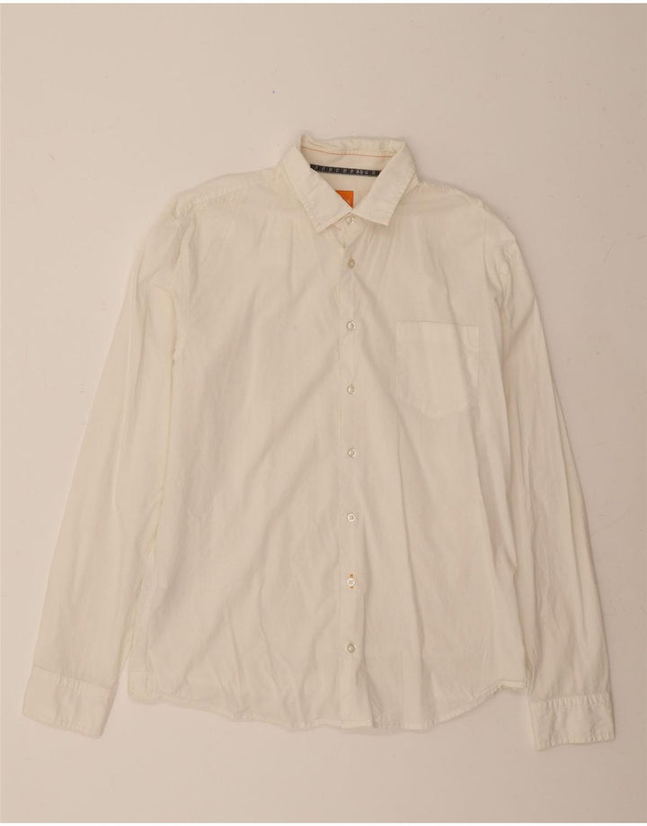 HUGO BOSS Mens Shirt Large White Cotton Vintage Hugo Boss and Second-Hand Hugo Boss from Messina Hembry 