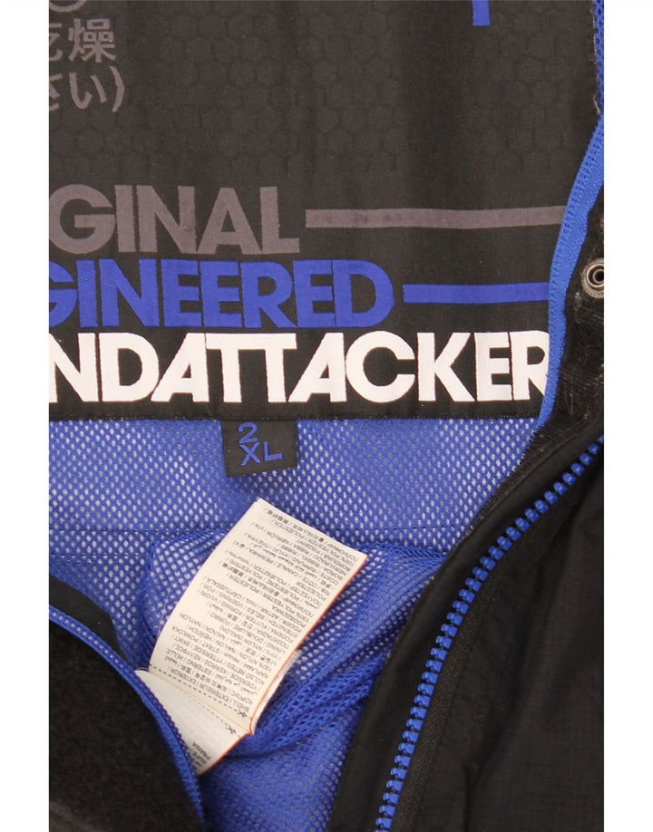 SUPERDRY Veste de pluie graphique The Wind Attacker pour hommes UK 44 2XL Nylon noir