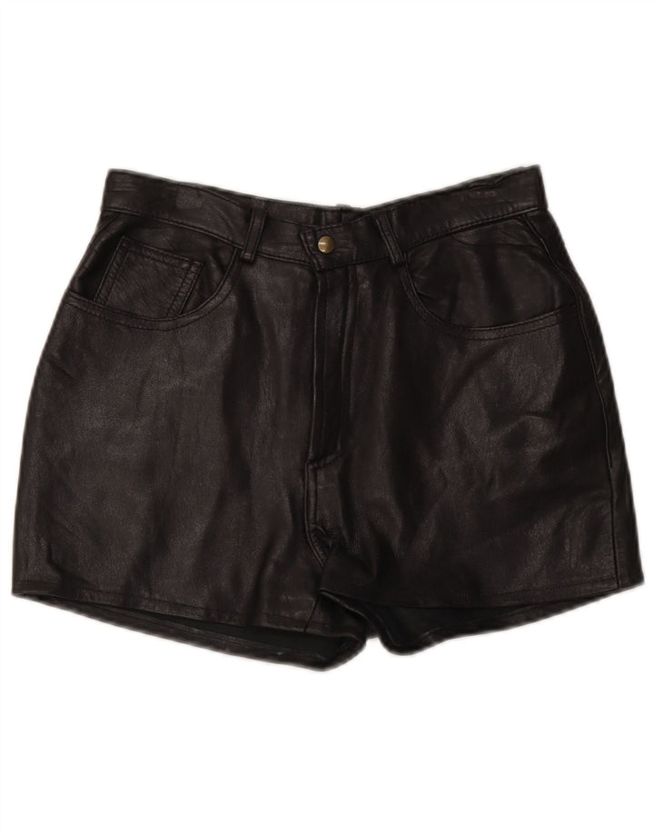 Short en cuir femme vintage W28 noir moyen