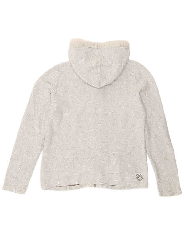 Fat Face Cardigan à capuche pour femme en coton gris moyen UK 12