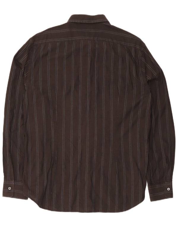 Trussardi Jeans Chemise Homme 2XL Marron Rayé Coton