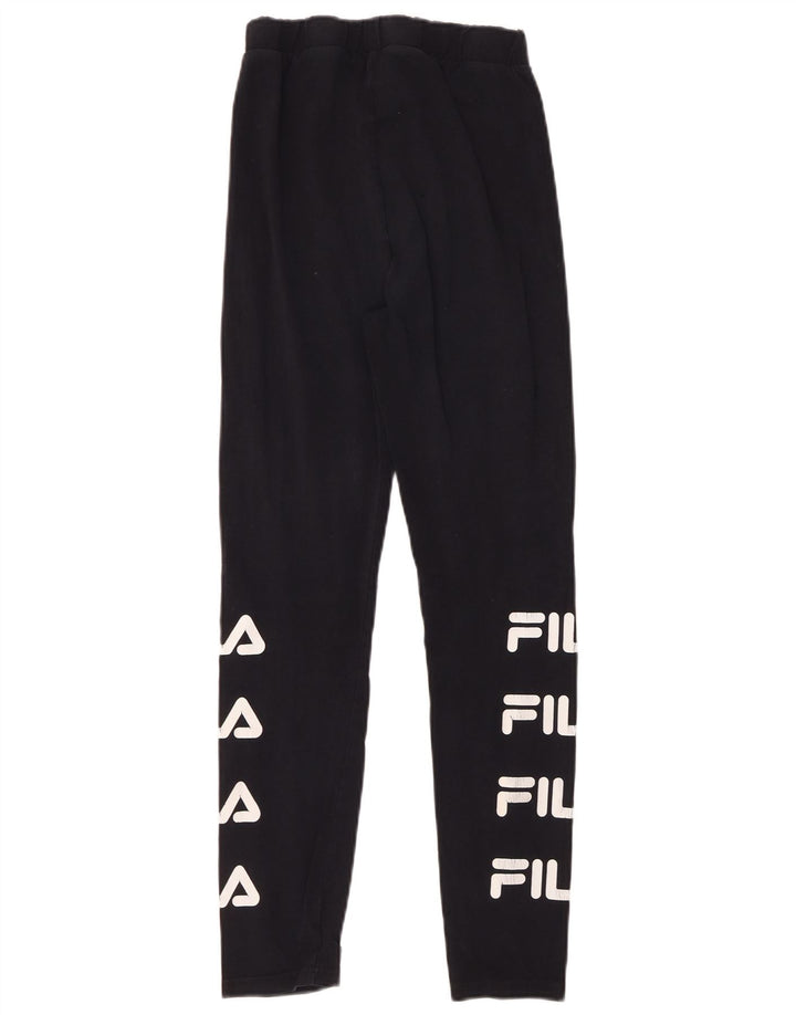 FILA Leggings graphiques pour femmes UK 10 petit coton noir