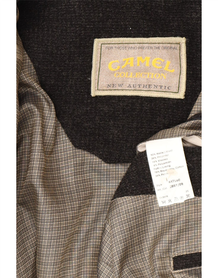 CAMEL ACTIVE Veste Blazer en Tricot à 3 Boutons pour Homme UK 40 Grande Laine Grise