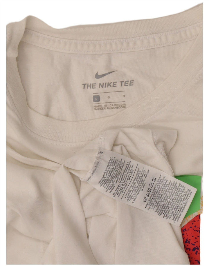 Nike T-shirt graphique pour homme en coton blanc Taille L