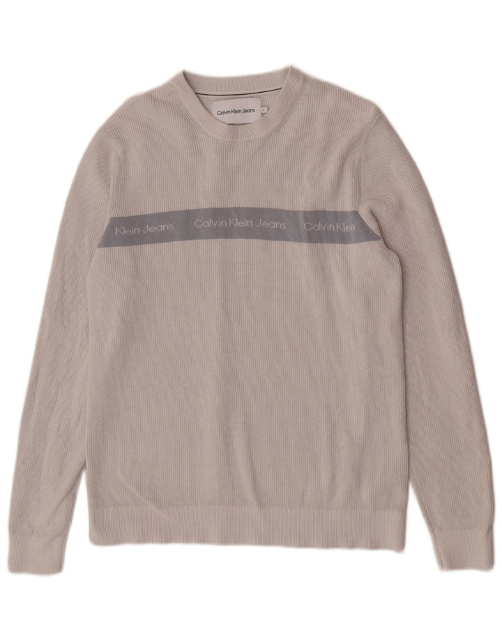 Calvin Klein Jeans Pull Ras du Cou Homme Gris Moyen Colorblock