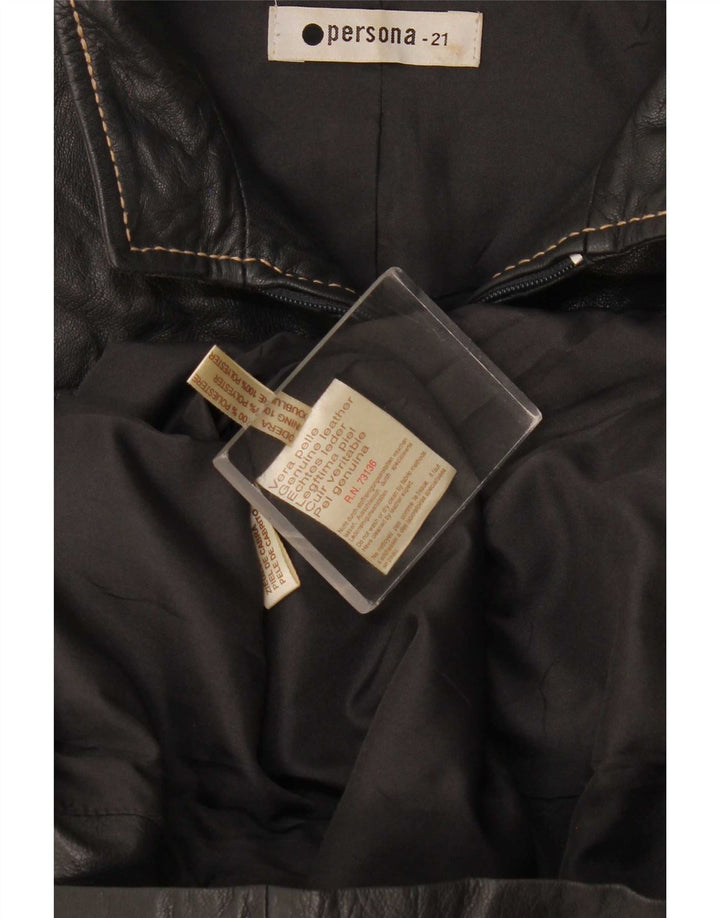 Persona Veste en cuir pour femme Taille 21 Noir moyen