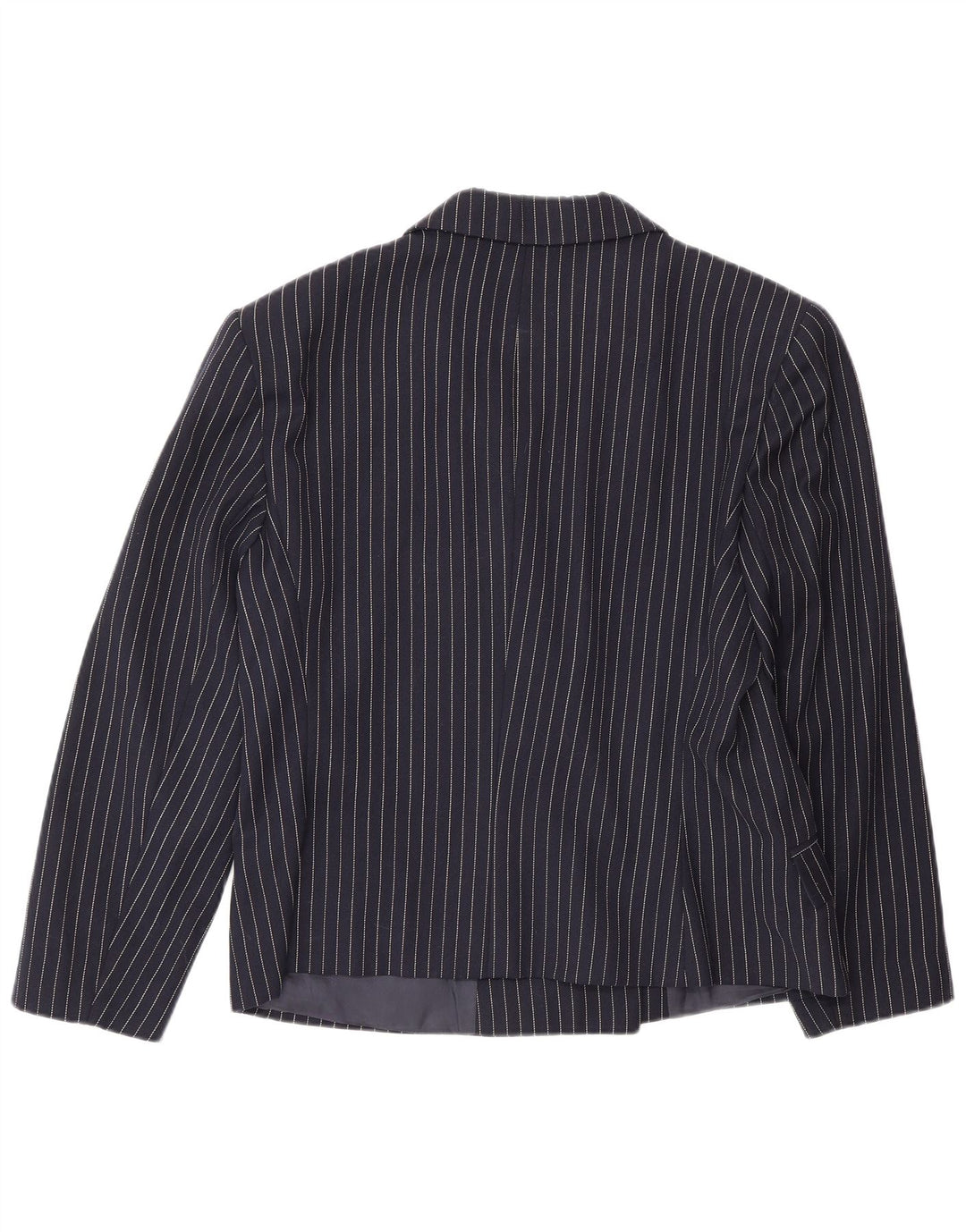 vintage Femme Double Breasted Blazer Veste IT 48 XL Bleu Marine Pinstripe