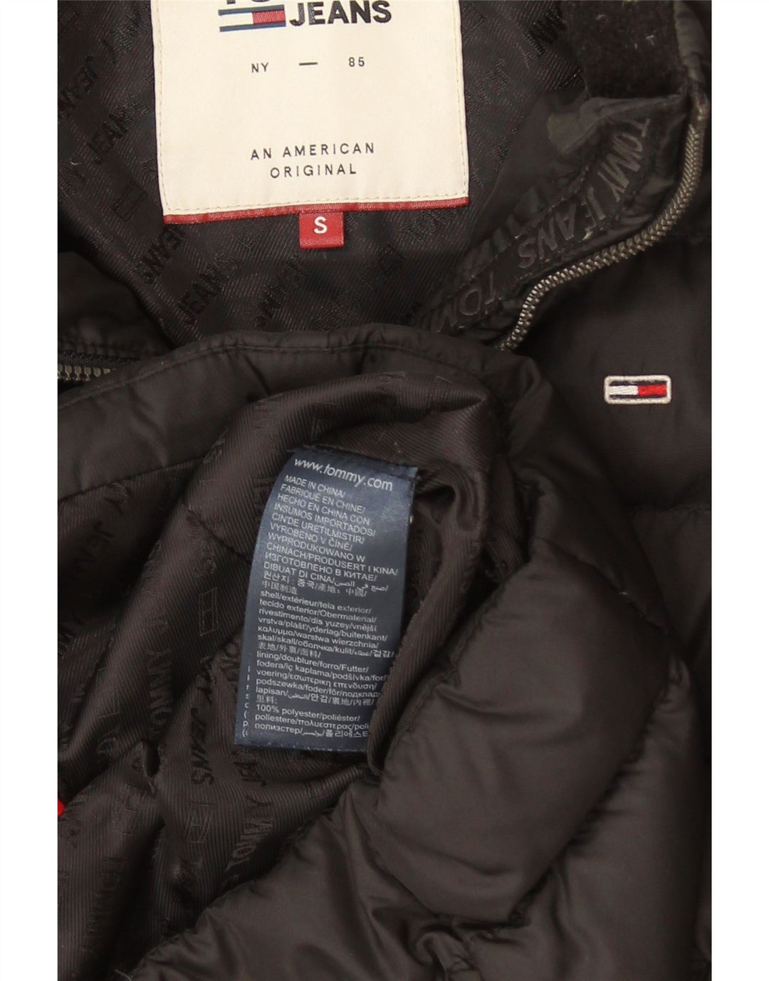 Tommy Hilfiger Veste matelassée pour homme UK 36 Small Noir Polyester