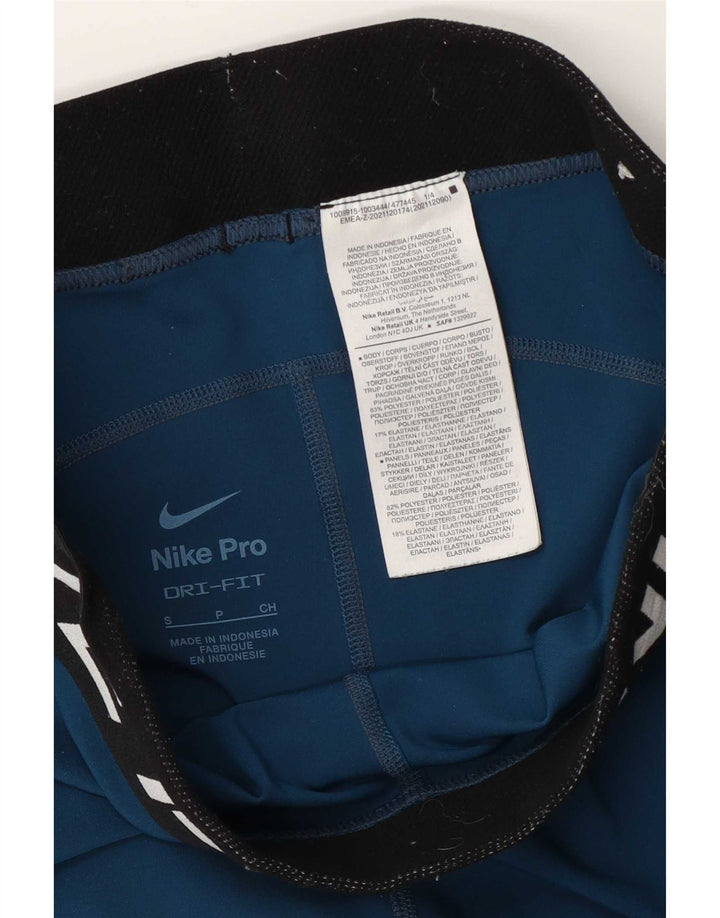 Nike Legging graphique Dri Fit pour femme UK 10 Small Bleu Colorblock Polyester