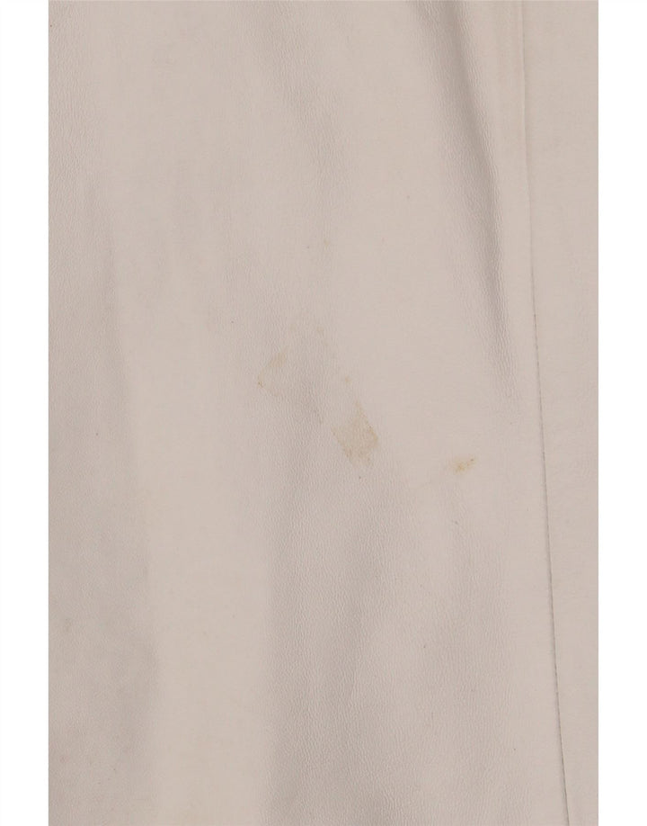 Arlen Ness Veste de motard en cuir pour femme UK 18 XL Cuir blanc cassé