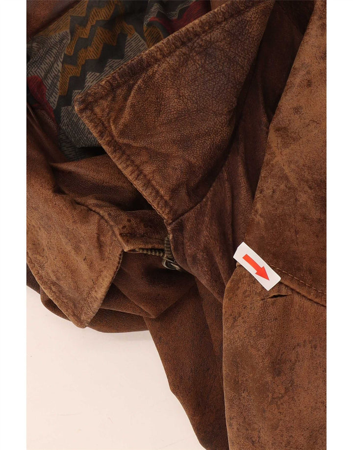 Veste en cuir homme vintage UK 44 2XL Cuir marron