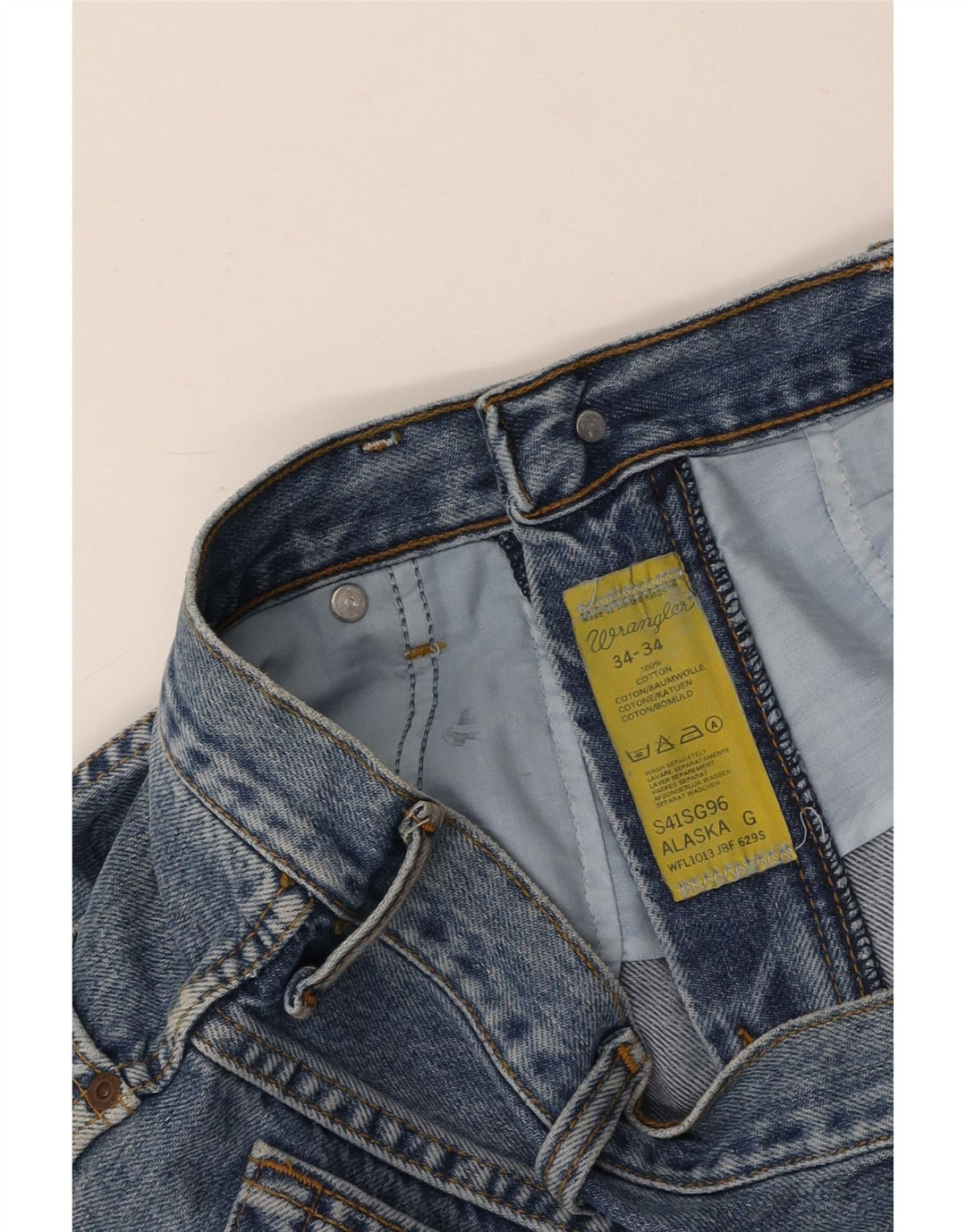 WRANGLER Jean Droit Alaska W34 L27 Homme Bleu Coton