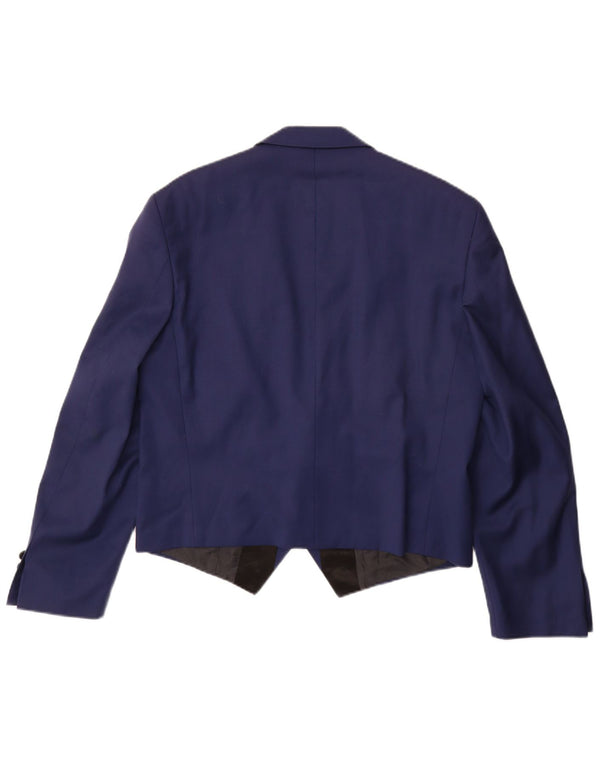 vintage Mens Berlin Blazer Jacket UK 38 Medium Navy Blue Colourblock
