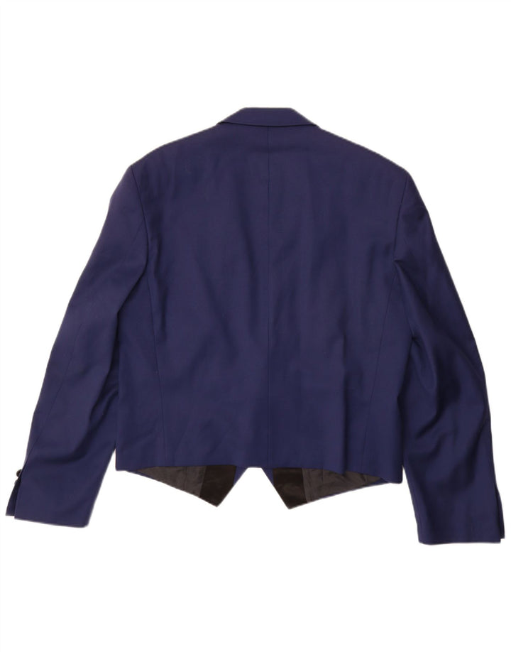 vintage Mens Berlin Blazer Jacket UK 38 Medium Navy Blue Colourblock