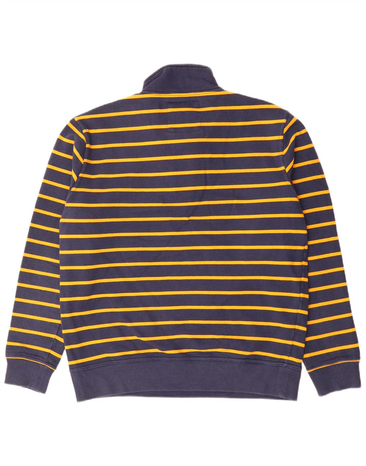 CREW CLOTHING Sweat-shirt à col zippé pour homme, grand, bleu marine, rayé