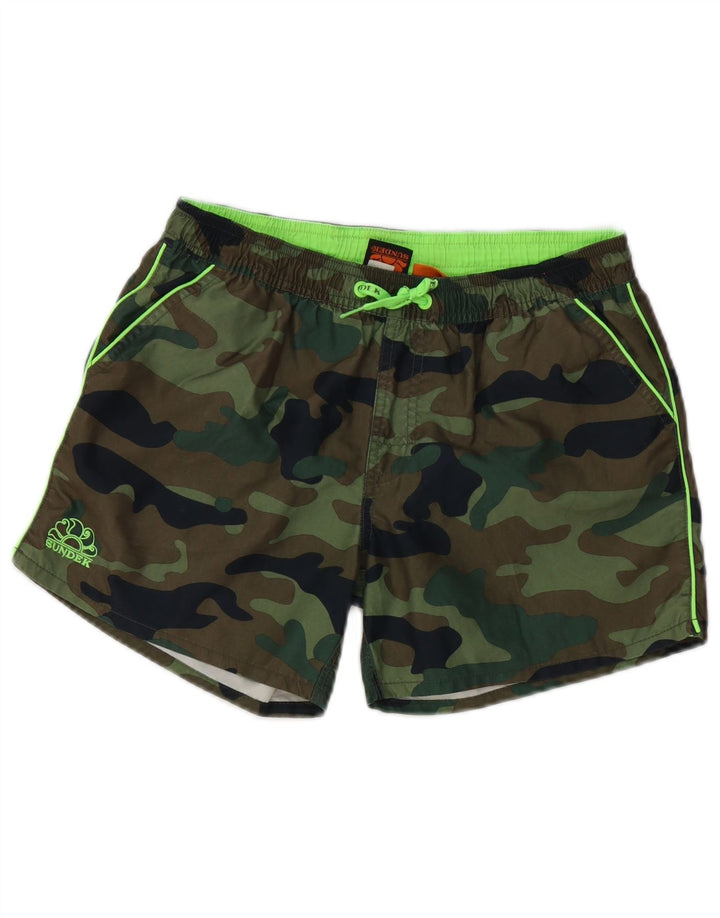 Sundek Short de Bain Garçon 13-14 Ans Kaki Camouflage Polyester