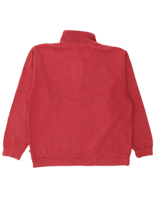 Orvis Sweat-shirt à col zippé pour homme en coton bordeaux Taille L