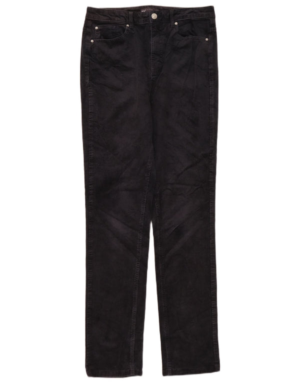 Marks & Spencer Pantalon en velours côtelé pour femme UK 12 Medium W30 L33 Bleu marine