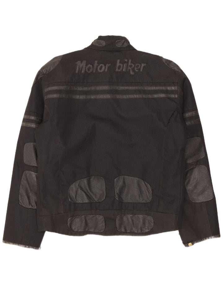 Master Veste de motard graphique pour homme UK 40 Large Noir Nylon