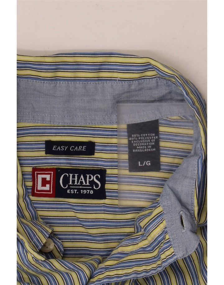 Chaps Chemise Homme Large Bleu Rayé Coton
