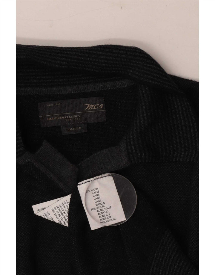 Marlboro Classics Pull à col polo pour homme Grande laine grise