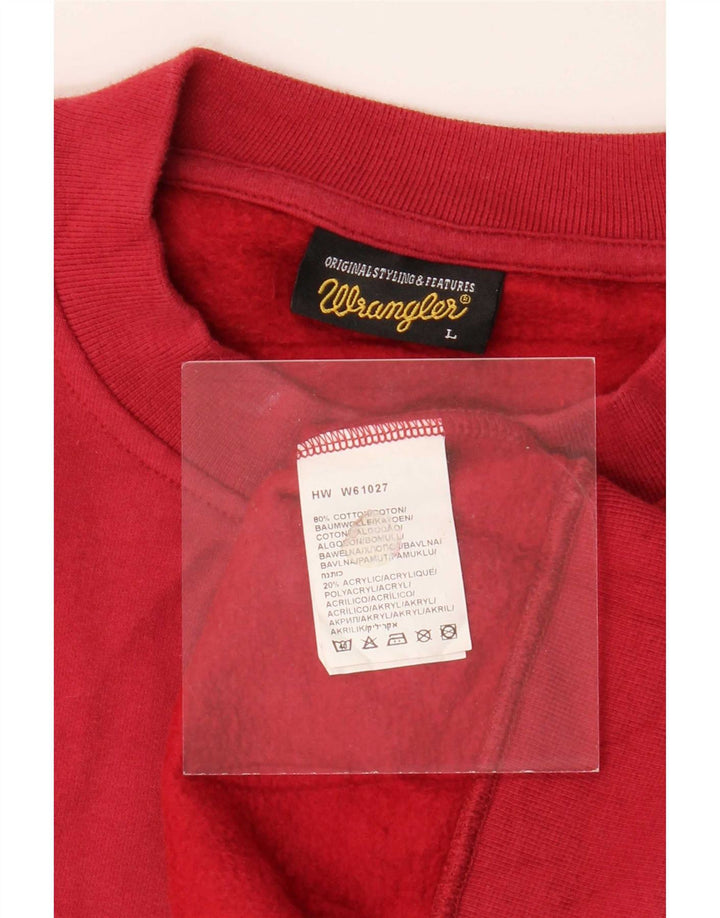 Wrangler Sweat-shirt pour homme en coton rouge Taille L