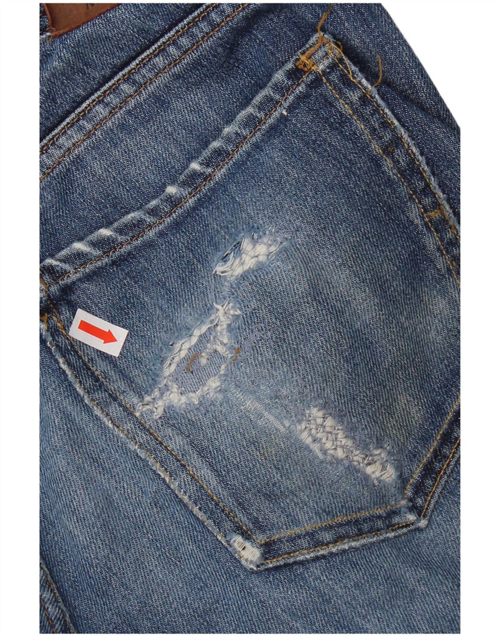 Massimo Dutti Jean droit vieilli pour homme EU 42 Large W32 L29 Bleu