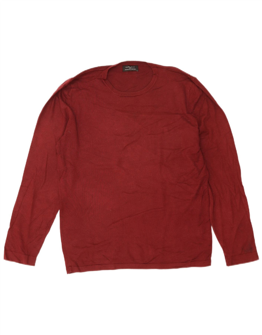 Zara Pull à col rond pour homme en viscose marron moyen