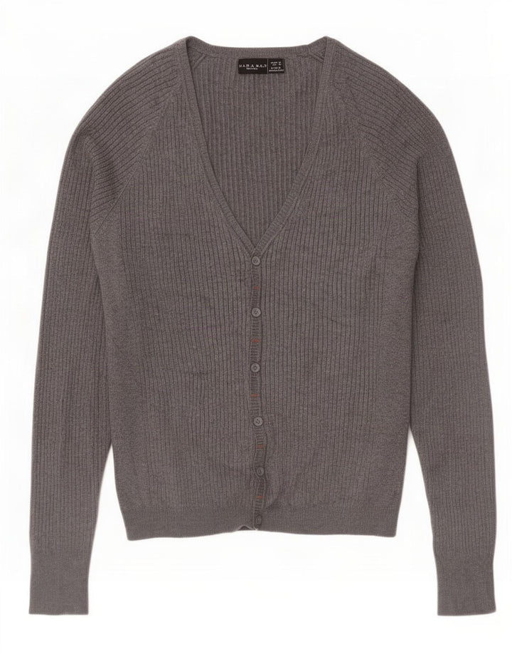 Zara Homme Cardigan Pull Gris Moyen Viscose